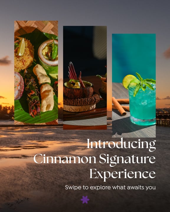 Discover the flavours of the tropics with Cinnamon Hakuraa Huraa Maldives Signature Experience. From traditional favourites to refreshing island inspired sips, savour a taste of Maldivian culinary her