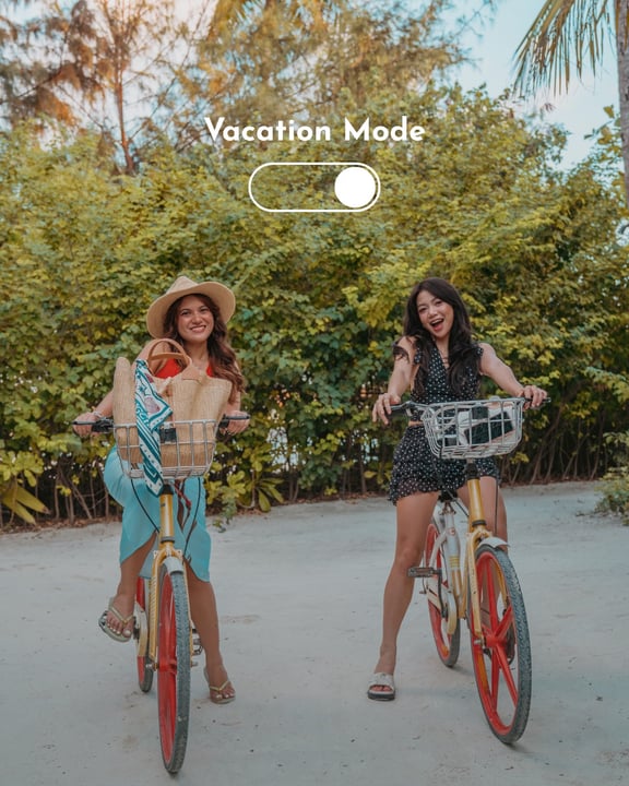 Foto di Hard Rock Hotel Maldives del 06 settembre 2026. Potrebbe essere un'immagine di bicicletta, esterni e testo che dice "VacationMode Vacation Mode".