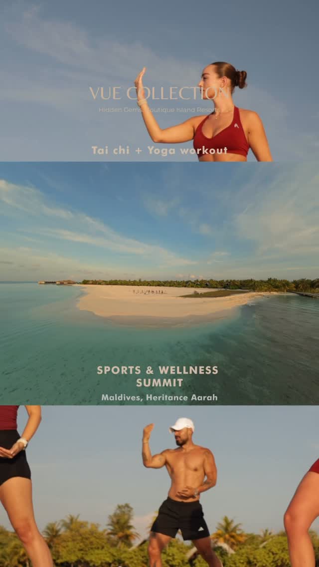 Release yourself at the beginning of the day. 🧘🏼‍♀️🥋☀️ 
.
.
A glimpse from MALDIVES FITNESS SUMMIT by @vuecollection + @heritanceaarah