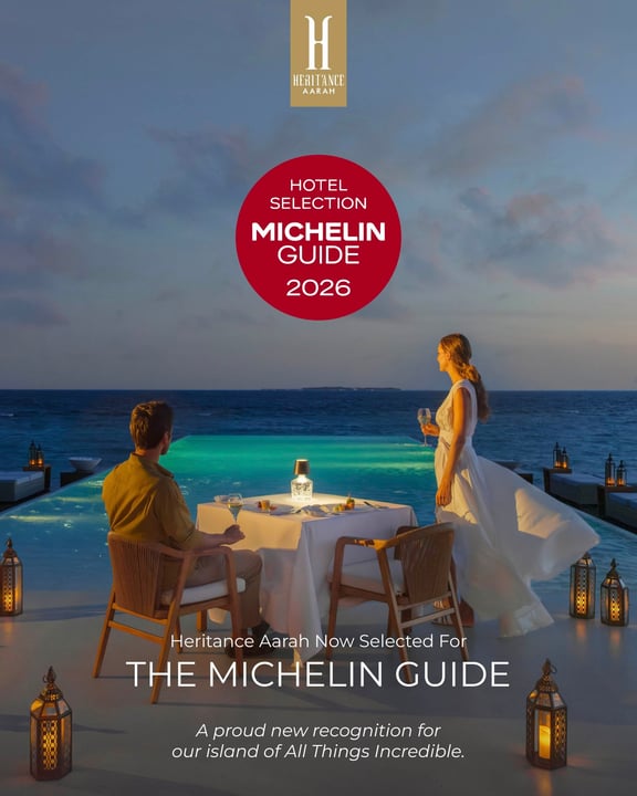 Nous sommes fiers d'annoncer que Heritance Aarah a été sélectionné pour le Guide MICHELIN, rejoignant ainsi sa distinguée collection d'hôtels aux Maldives. Cette reconnaissance célèbre l'expérience que nous nous efforçons d