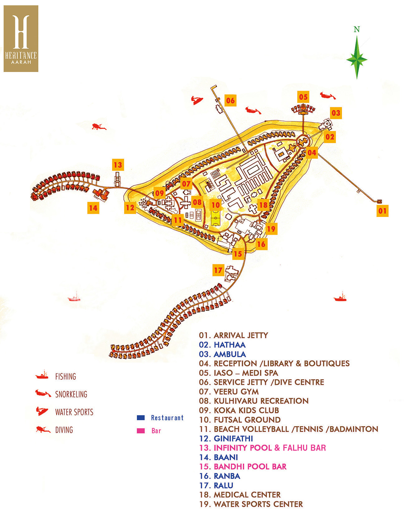 Heritance Aarah resort island map