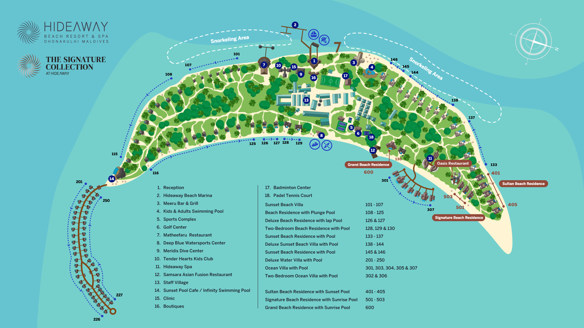 Hideaway Beach Resort island map