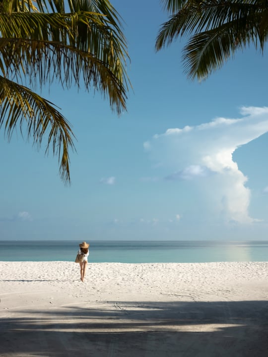 Perdu dans une rêverie brumeuse de bleus infinis, avec un horizon qui s'étend à perte de vue.

#HiltonMaldives #AmingiriStory #HiltonforTheStay