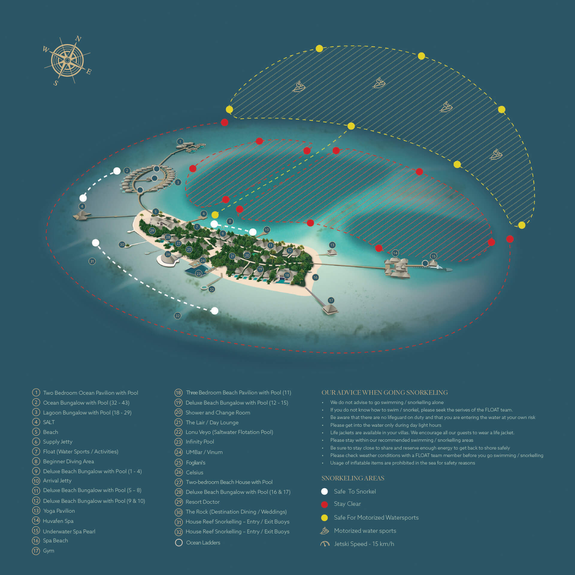 Huvafen Fushi island map