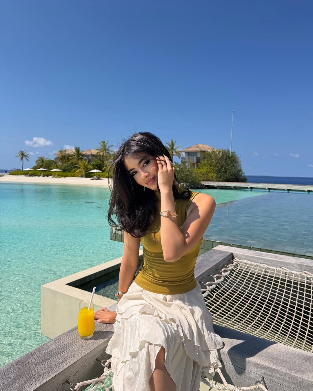 Photo by InterContinental Maldives in InterContinental Maldives Maamunagau Resort. May be an image of sarong, pool and text.