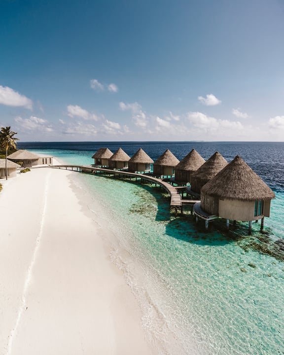 Photo by InterContinental Maldives on June 10, 2026. May be an image of water, cabana and text.