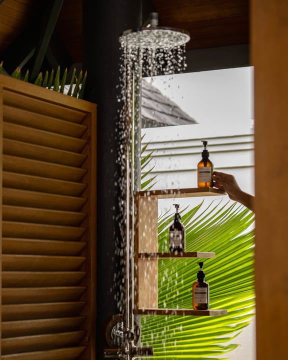Photo by JA Manafaru Maldives in JA Manafaru Maldives with @jaresorts, and @ghadiscovery. May be an image of sink, shower, tap, washbasin and text.