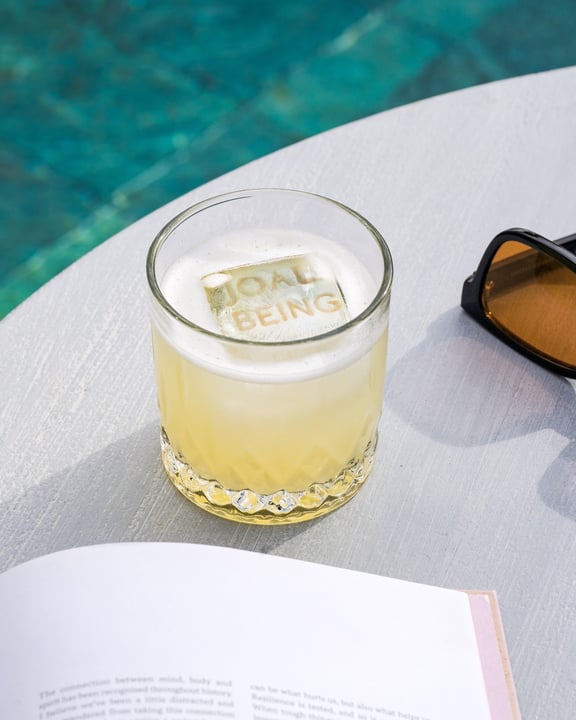 Sun-Kissed at MOJO Bar – the taste of an island, distilled into a glass. Pineapple rum meets passionfruit, toasted rice and coconut water, offering a sweet, tropical pause with a gently spiced finish.