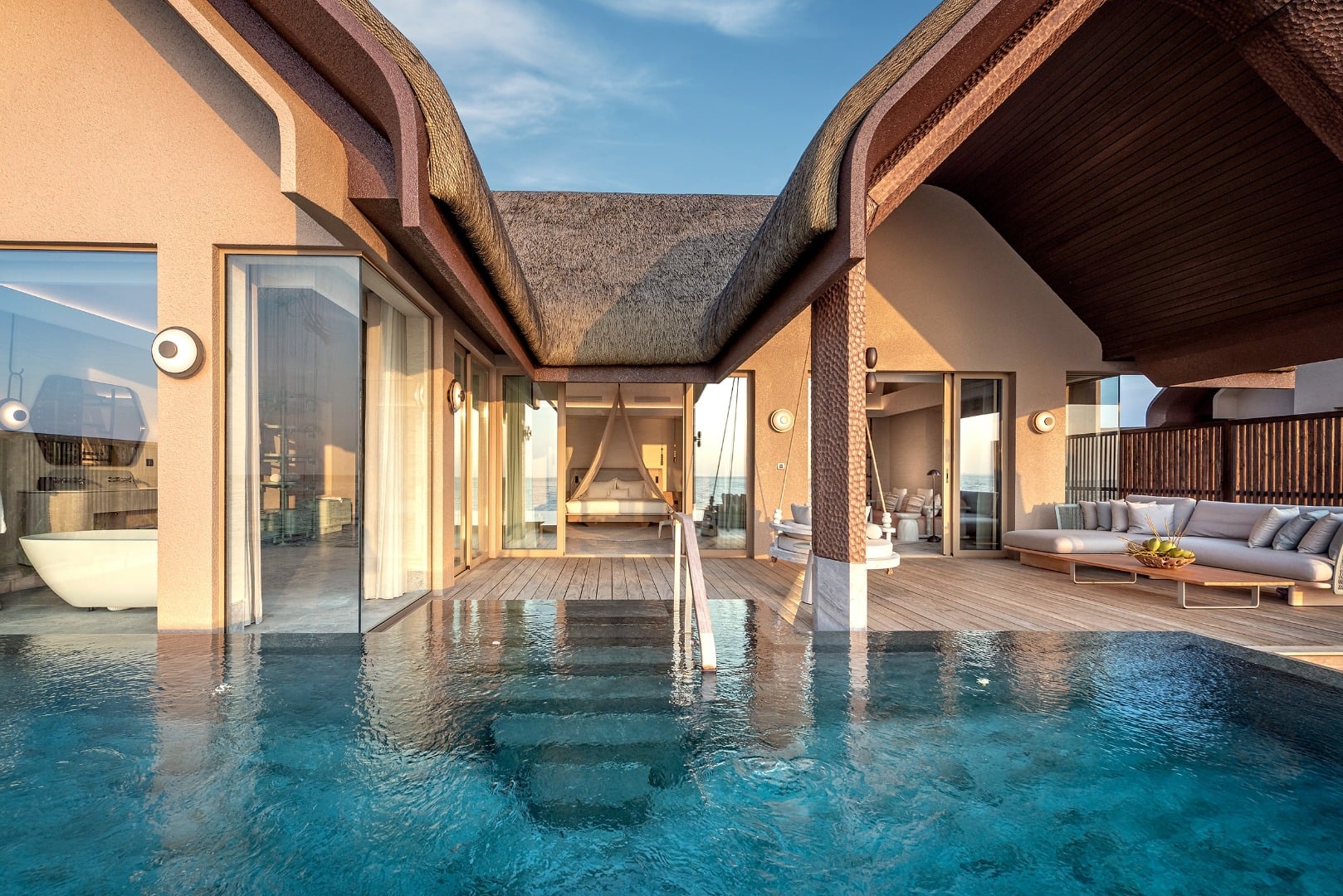 Sunset Grand Ocean Pool Villa - Außenansicht im JOALI Being