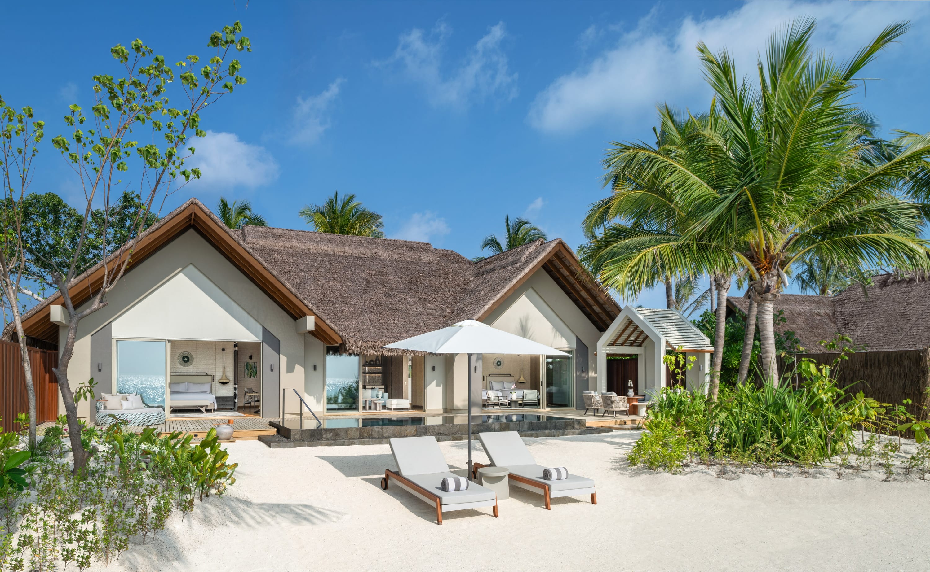 Two Bedroom Beach Villa pool exterior at JW Marriott Maldives Kaafu Atoll Island Resort
