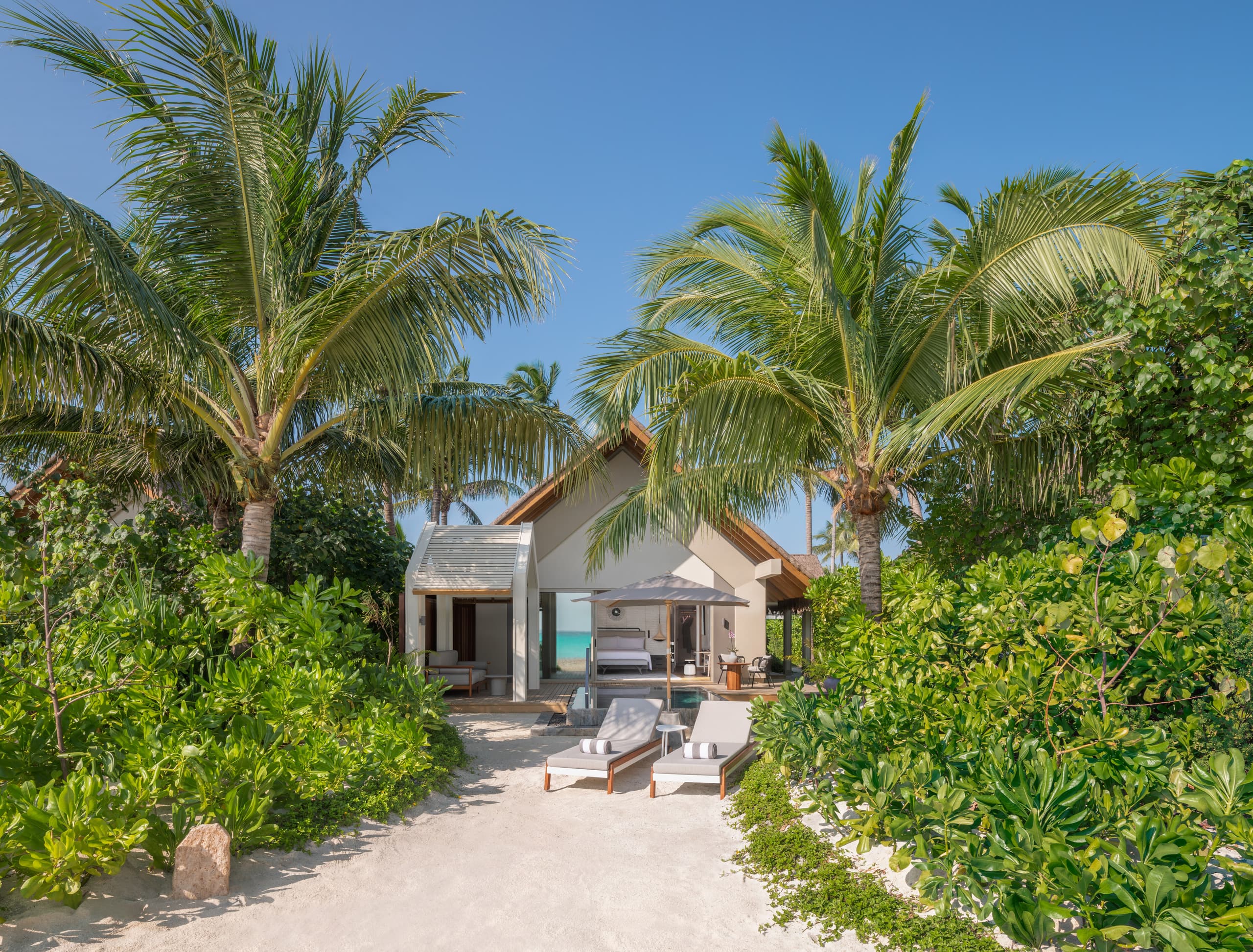 Beach Pool Villa exterior at JW Marriott Maldives Kaafu Atoll Island Resort