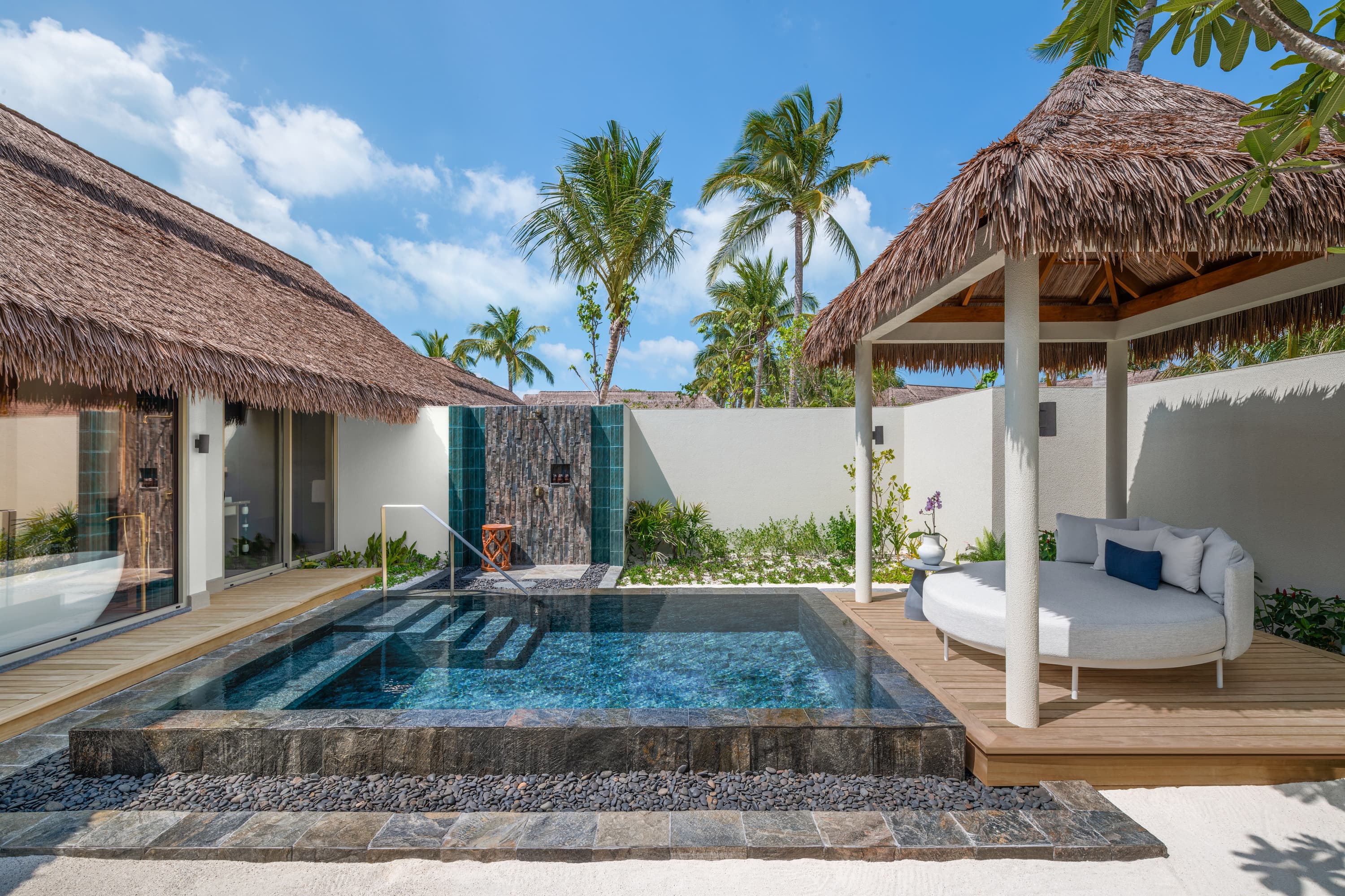 Family Beach Villa private pool at JW Marriott Maldives Kaafu Atoll Island Resort