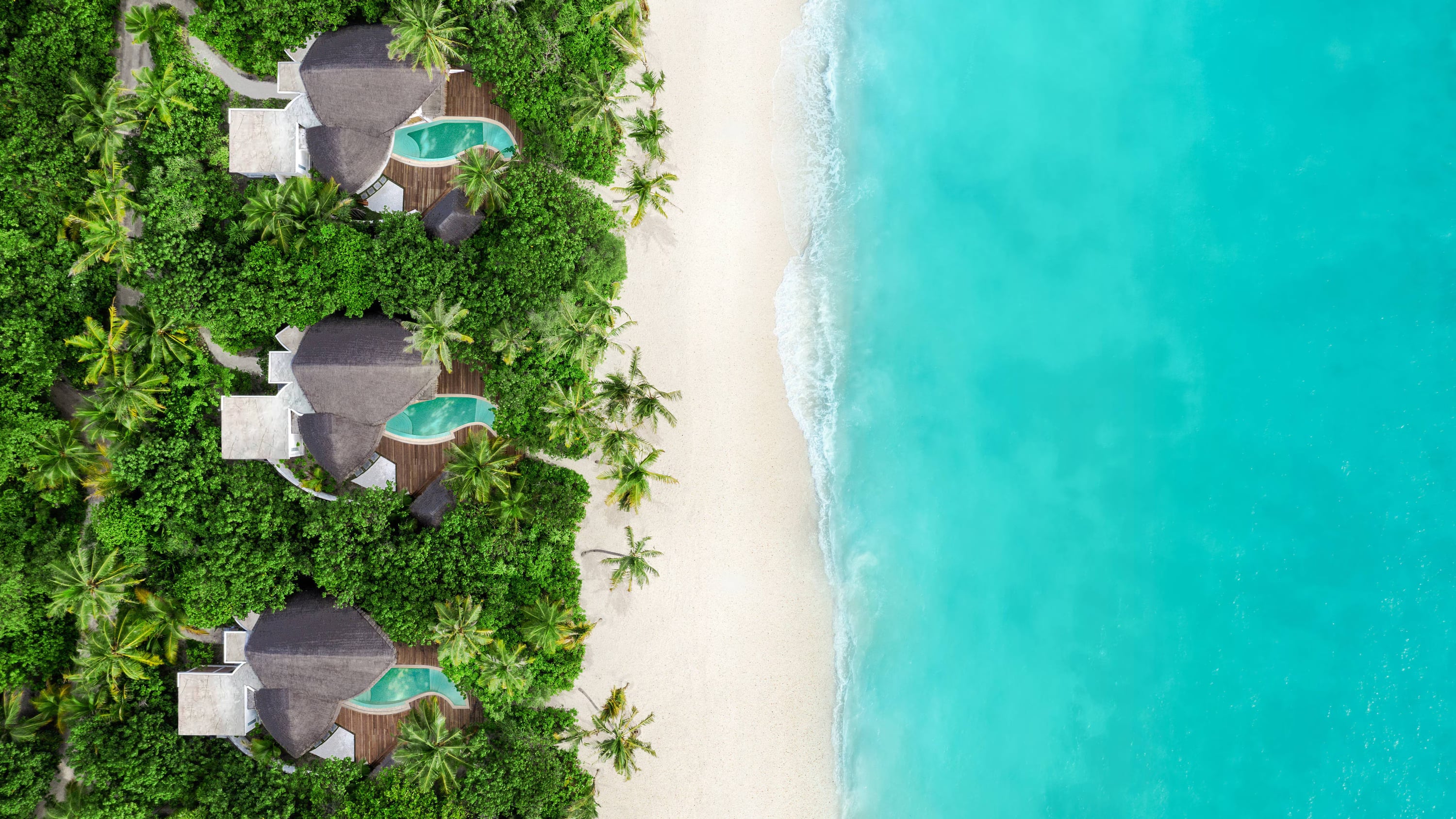 Two-Bedroom Duplex Beach Pool Villa – Vogelperspektive im JW Marriott Maldives Resort & Spa