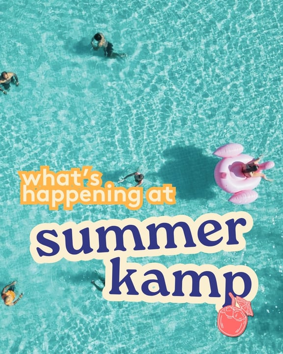 Photo by Kandima Maldives on June 09, 2026. May be an image of poster, raft, beach ball and text that says "what's happening at summer kamp".