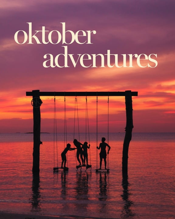 Foto di Kandima Maldives del 26 agosto 2026. Potrebbe essere un'immagine di poster, rivista, esterno e testo che dice "oktober adventures 台".
