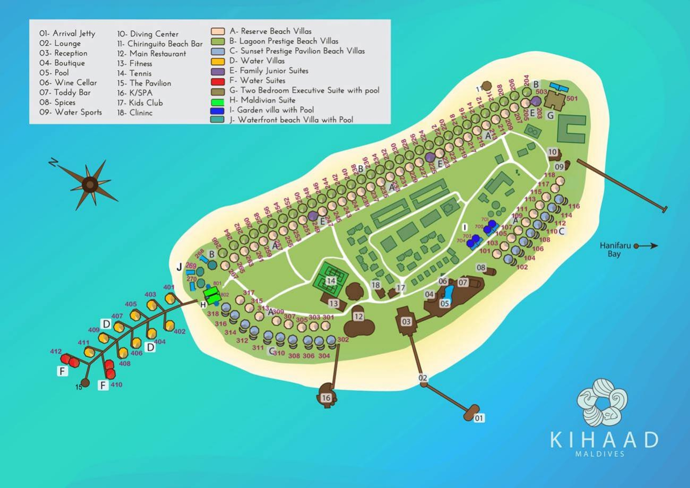 Kihaa Maldives island map (third-party factsheet)