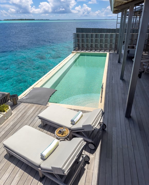 Our residences offer both indoor and outdoor amenities, bringing sun care, cooling comforts, and thoughtful essentials right out onto the deck, so everything you need for a day by the pool is already 