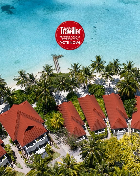 Photo by Niva Kurumba Maldives on April 12, 2026. May be an image of ‎poster, outdoors and ‎text that says "‎Traveller Cande Nas READERS' CHOICE AWARDS AWARD52026 AWARDS20 VOTENOW! NOW! فجاة ၁၆၂ IIInE