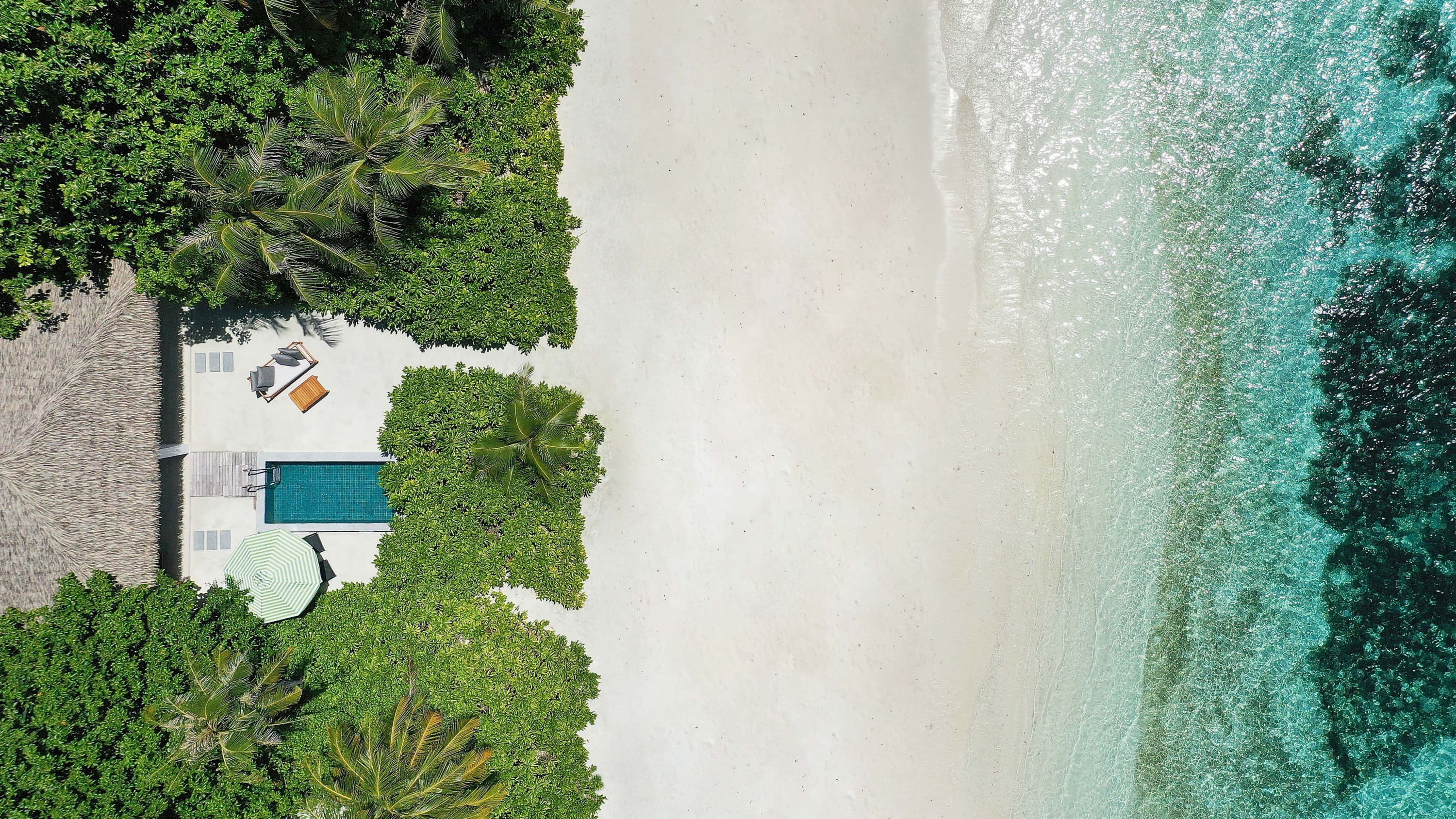 Two Bedroom Beach Pool Villa - Luftaufnahme im Le Méridien Maldives Resort & Spa