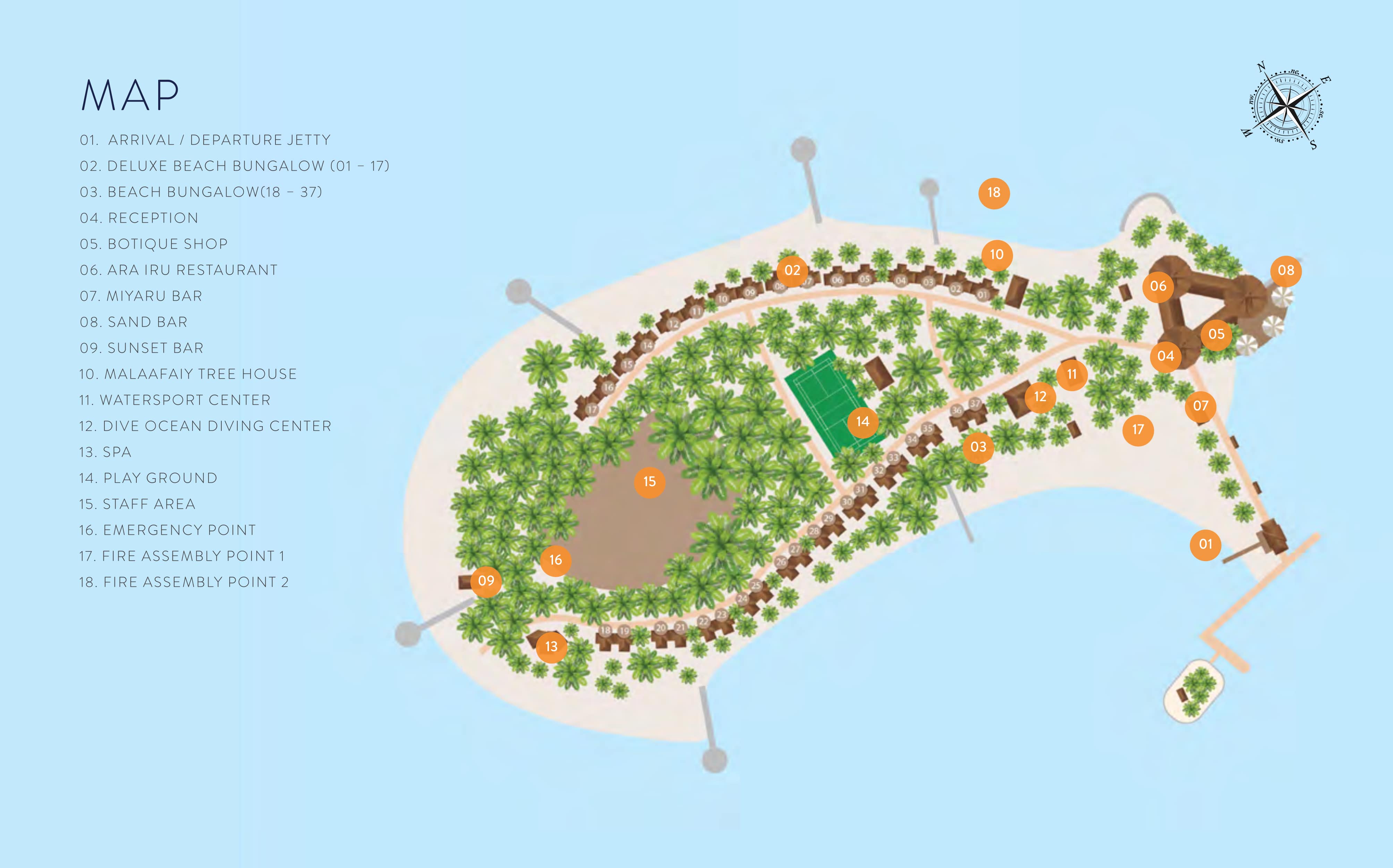 Makunudu Island resort map