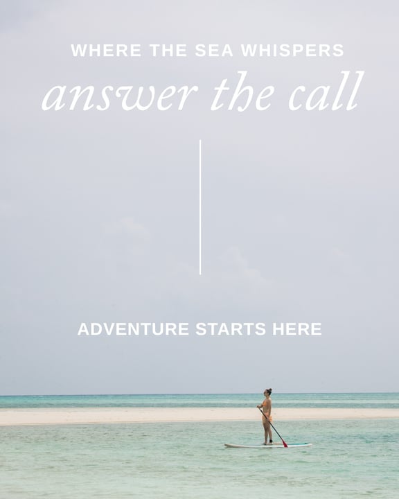 Photo by Meliá Whale Lagoon Maldives on July 31, 2026. May be an image of jet ski, poster, magazine, ocean and text that says "WHERE THE SEA WHISPERS answer the call ADVENTURE STARTS ADVENTURESTARTSHE