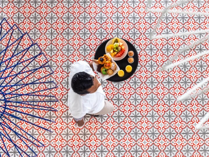 Photo by Mercure Maldives Kooddoo in Mercure Maldives Kooddoo Resort. May be an image of place mat, tablecloth, carpet and text.