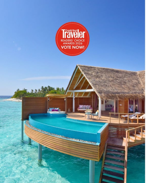 Photo by Milaidhoo Maldives on June 02, 2026. May be an image of text that says "Traveler Nast Condé READERS' CHOICE AWARDS 2026 VOTENOW! VOTE NOW!".