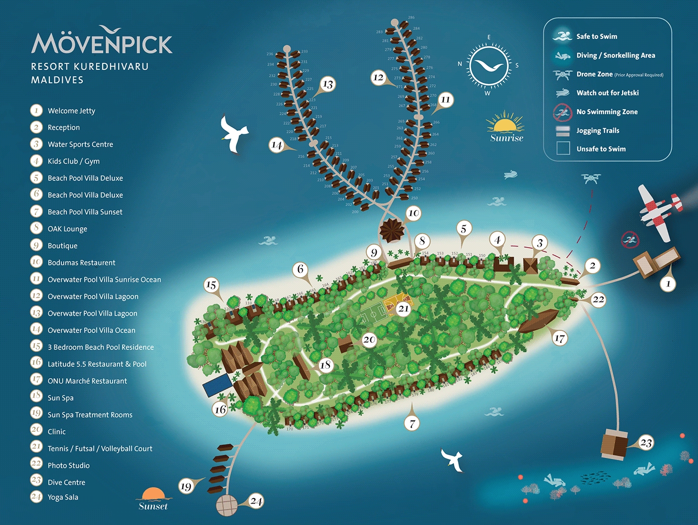 Mövenpick Kuredhivaru island map