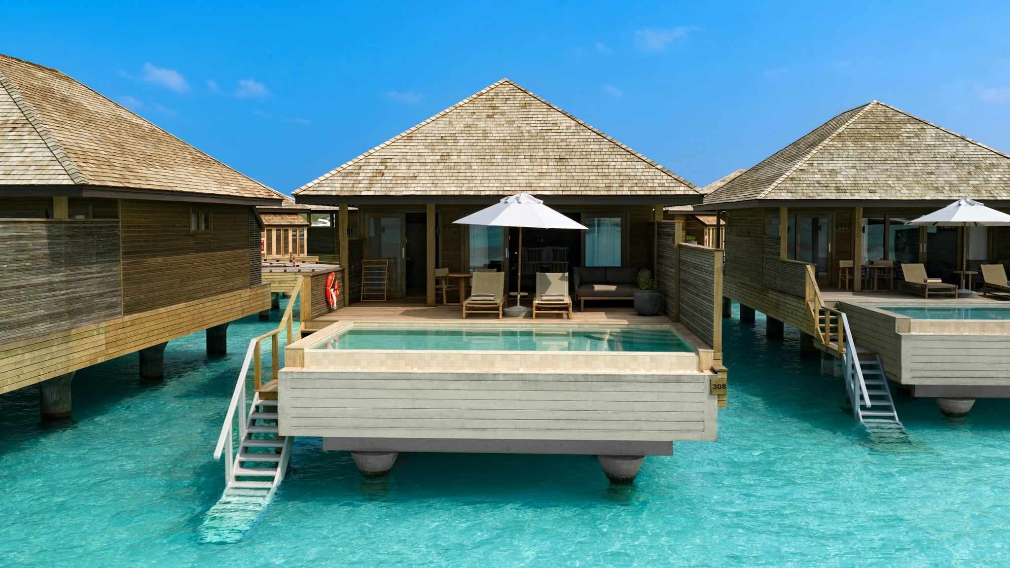 Außenansicht der Ocean Pool Villa im Nala Maldives by Jawakara