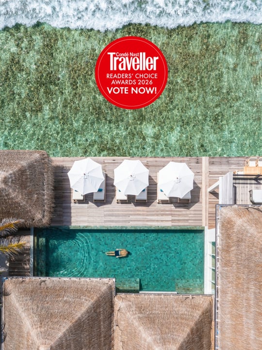 Photo by Naladhu Private Island Maldives on May 01, 2026. May be an image of magazine and text that says "Traveller Nast Condé READERS' READERS'CHOICE CHOICE AWARDS AWARDS2026 2026 VOTE VOTENOW! NOW! 