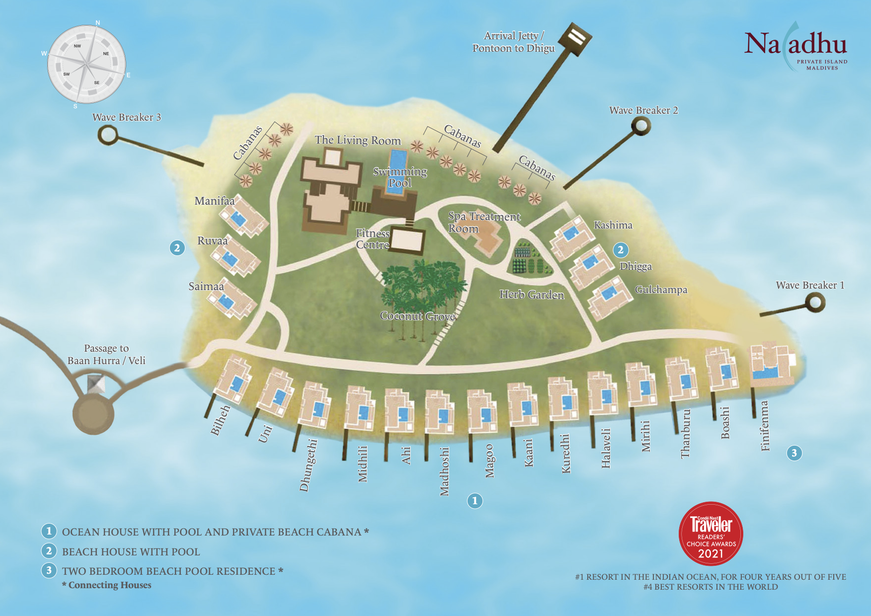 Naladhu Private Island Maldives island map