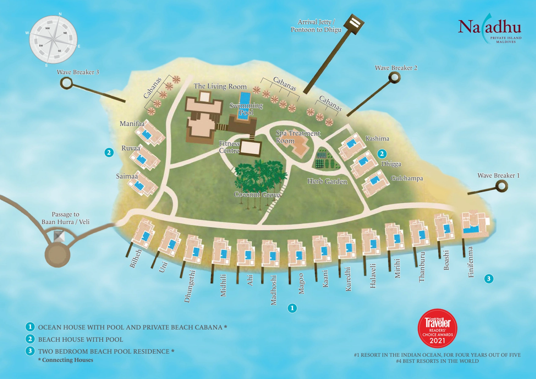 Naladhu Private Island Maldives island map