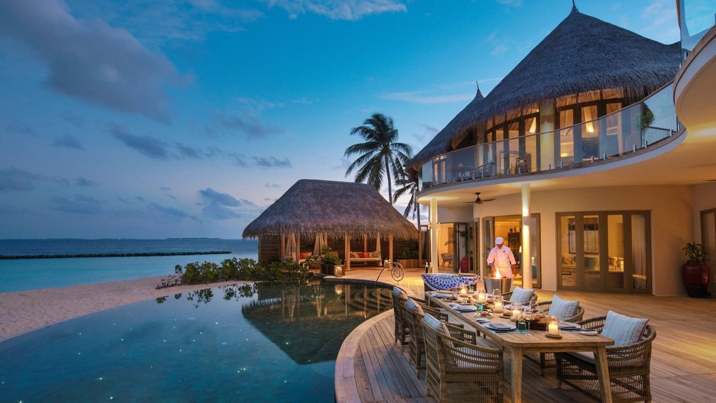 Photo by The Nautilus Maldives on April 30, 2026. May be an image of twilight and text.