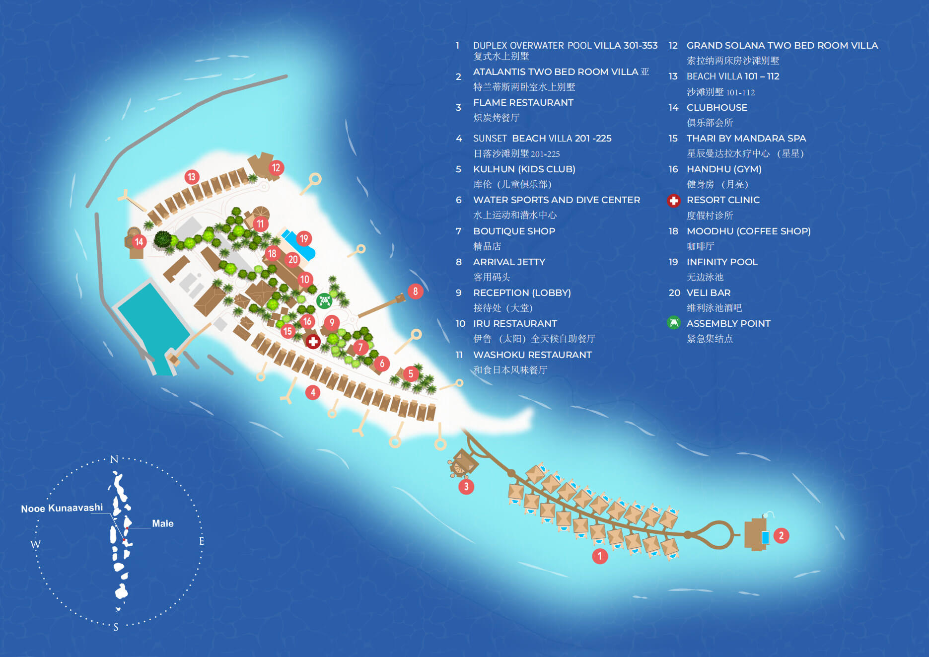 NOOE Maldives Kunaavashi island map