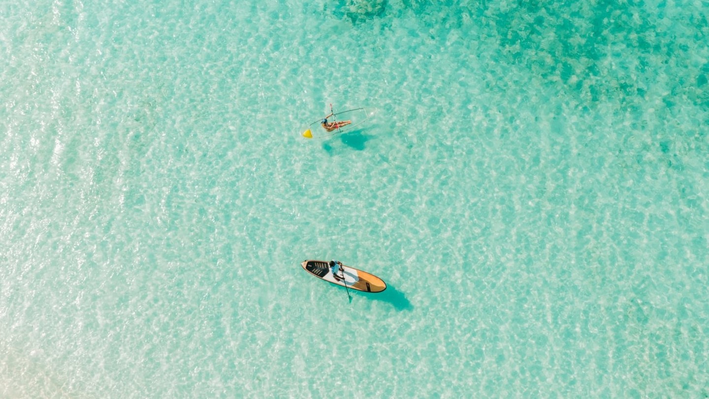 Photo by Nova Maldives on April 30, 2026. May be an image of swimming, jet ski, kayak, raft, ocean, beach and text.