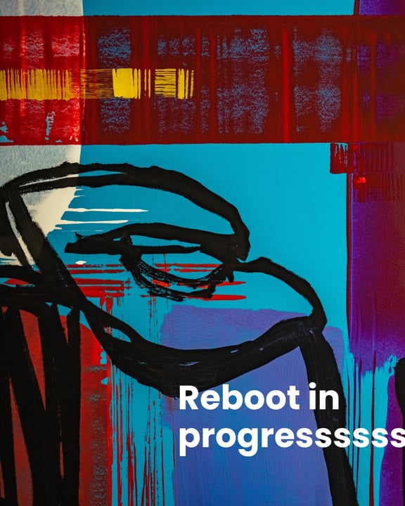 Photo by Oaga Art Resort - Maldives on July 21, 2026. May be pop art of poster and text that says "Reboot in progressssss".