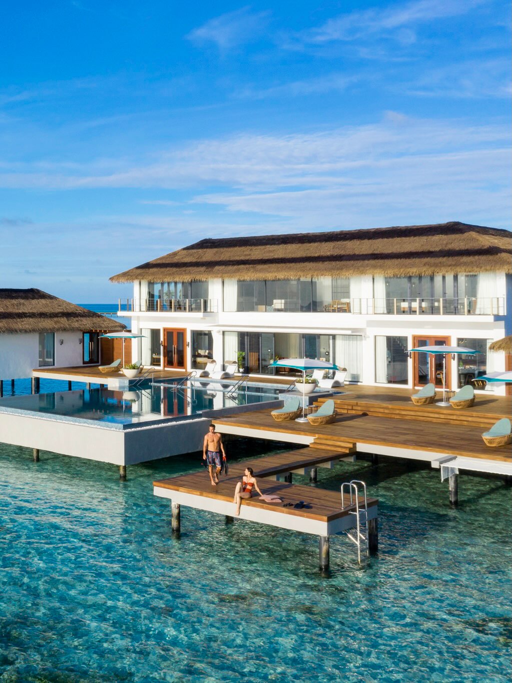Foto von Pullman Maldives Maamutaa vom 05. Juli 2026. Könnte ein Bild von Pool, Cabana und Text sein.