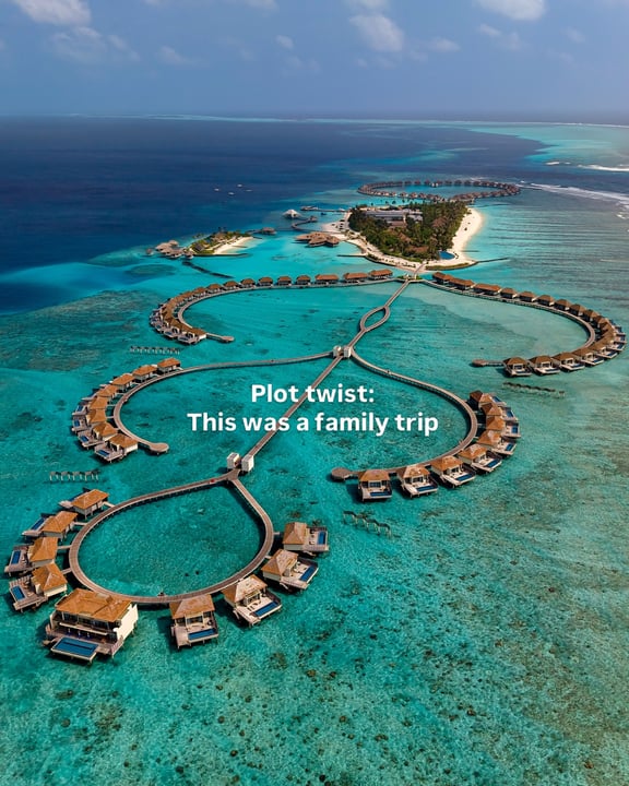 If you needed a sign for a family trip, here it is! The Maldives is definitely not just for couples - the best memories are made here! 🐬🥥🌴❤️‍🔥 Ad @radissonbluresortmaldives @radissonblu