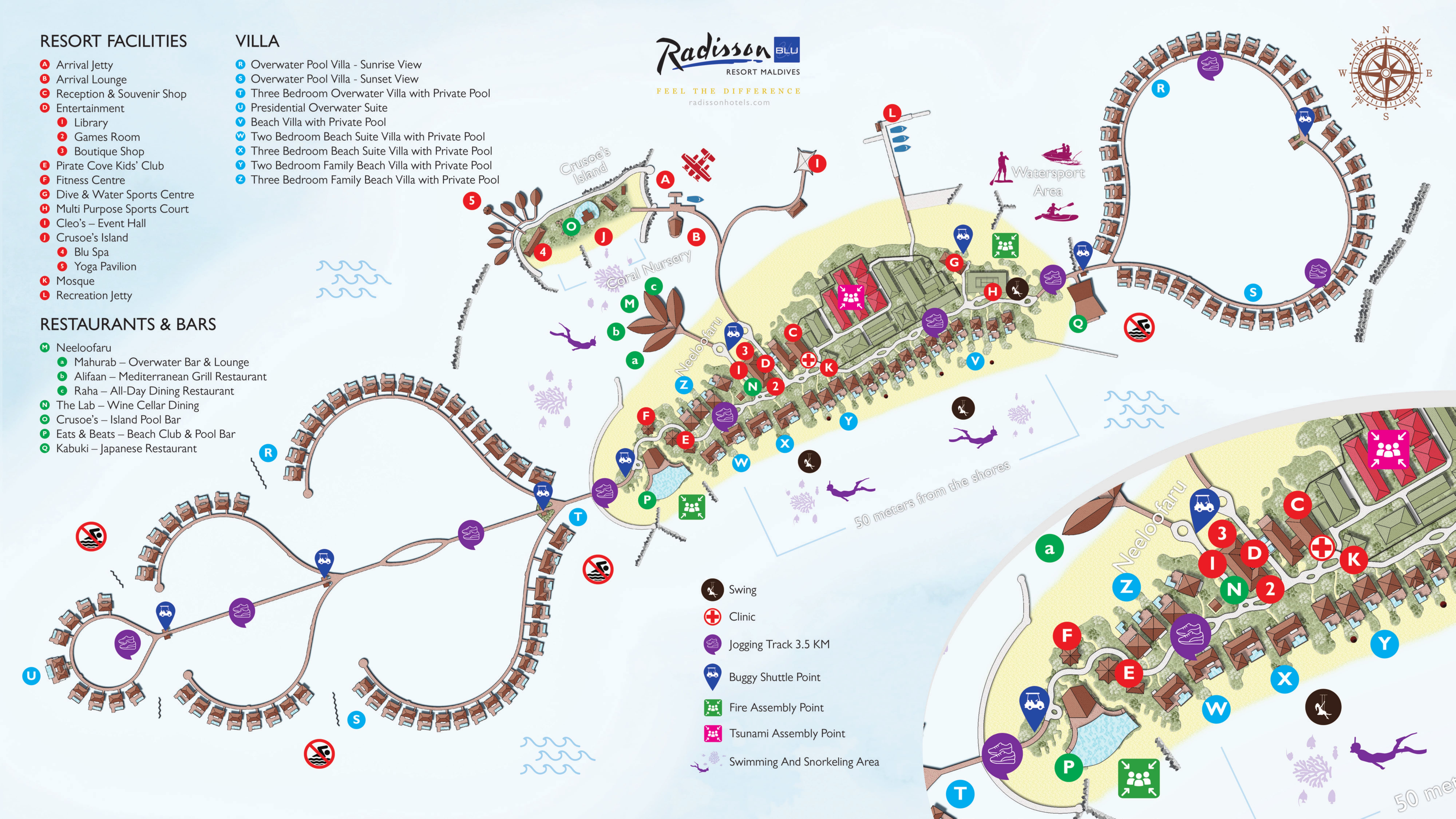 Radisson Blu Resort Maldives island map