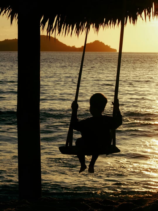 Photo by NH Collection Maldives Reethi Resort on August 12, 2026. May be an image of deck chair, twilight, nature, water and text.