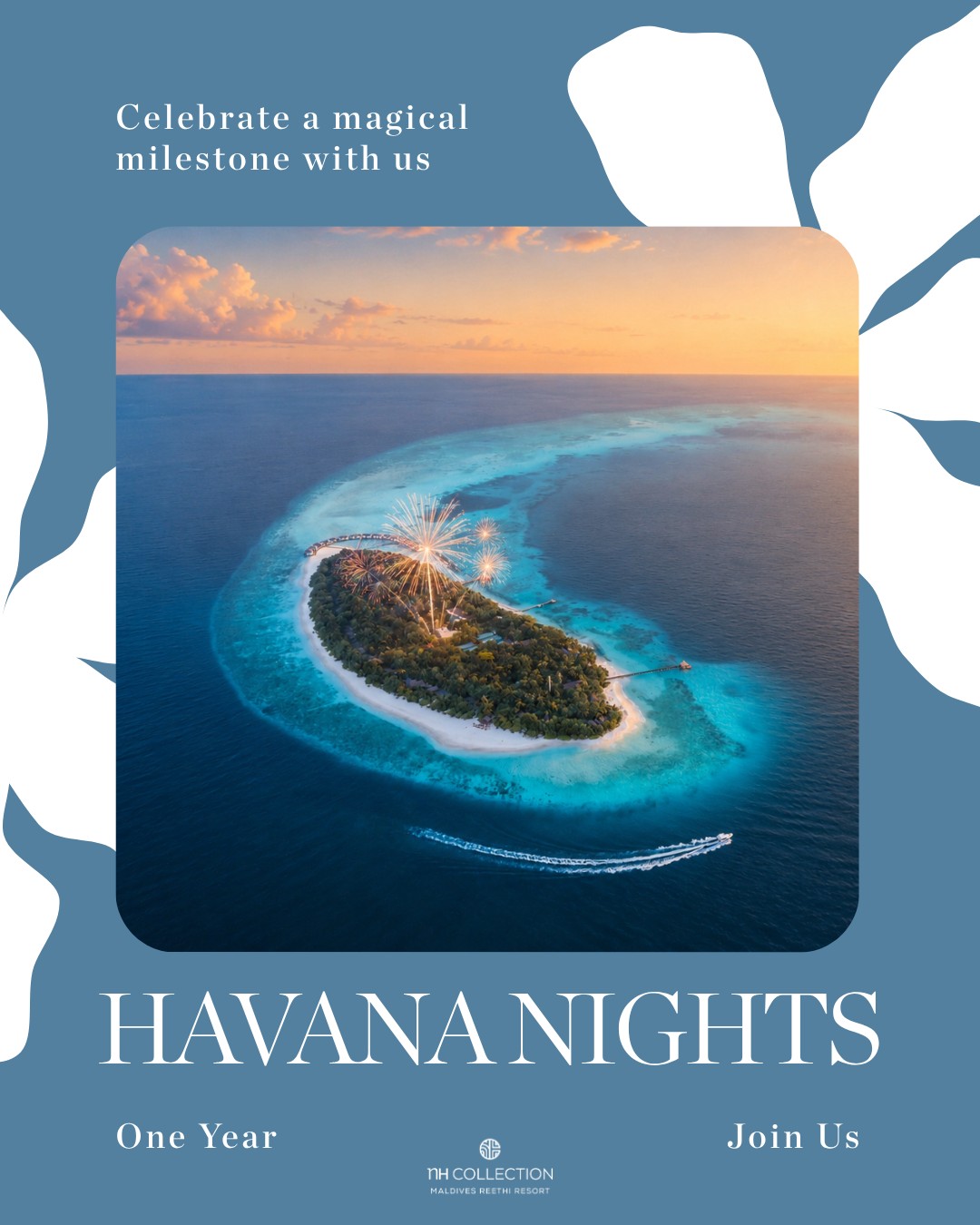 One year ago, a new chapter began on Fonimagoodhoo.

This festive season, we celebrate our first anniversary with you. On the evening of 21 December, join us at Madumaithiri for a cocktail reception o
