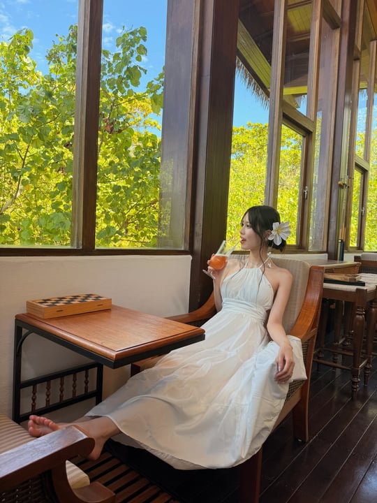 Photo shared by sakiko on July 31, 2026 tagging @residencemaldivesdhigurah. May be an image of gown, dress, wedding, outdoors and text.