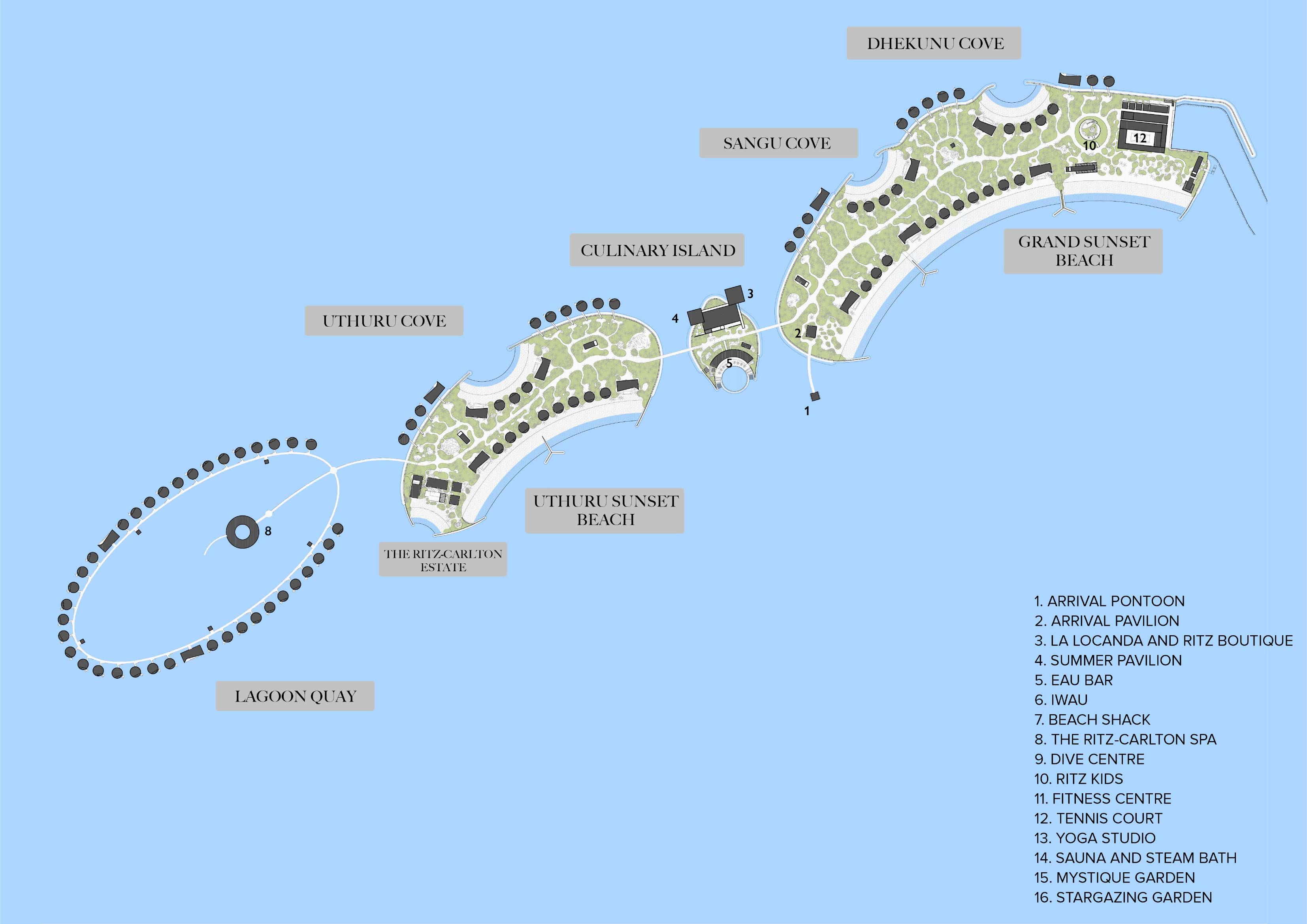 The Ritz-Carlton Maldives Fari Islands resort map