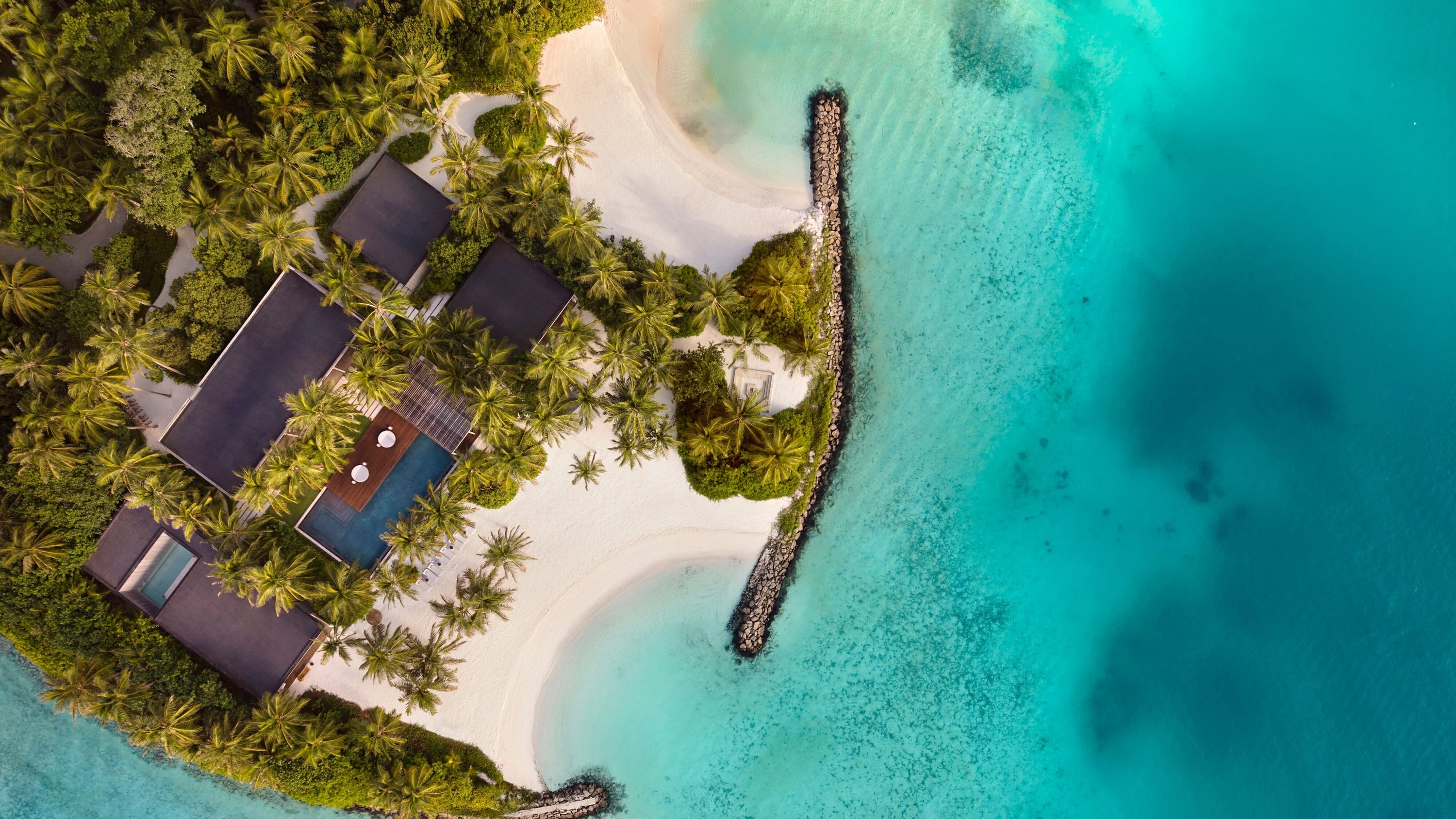 The Ritz-Carlton Estate - Luftaufnahme des The Ritz-Carlton Maldives, Fari Islands