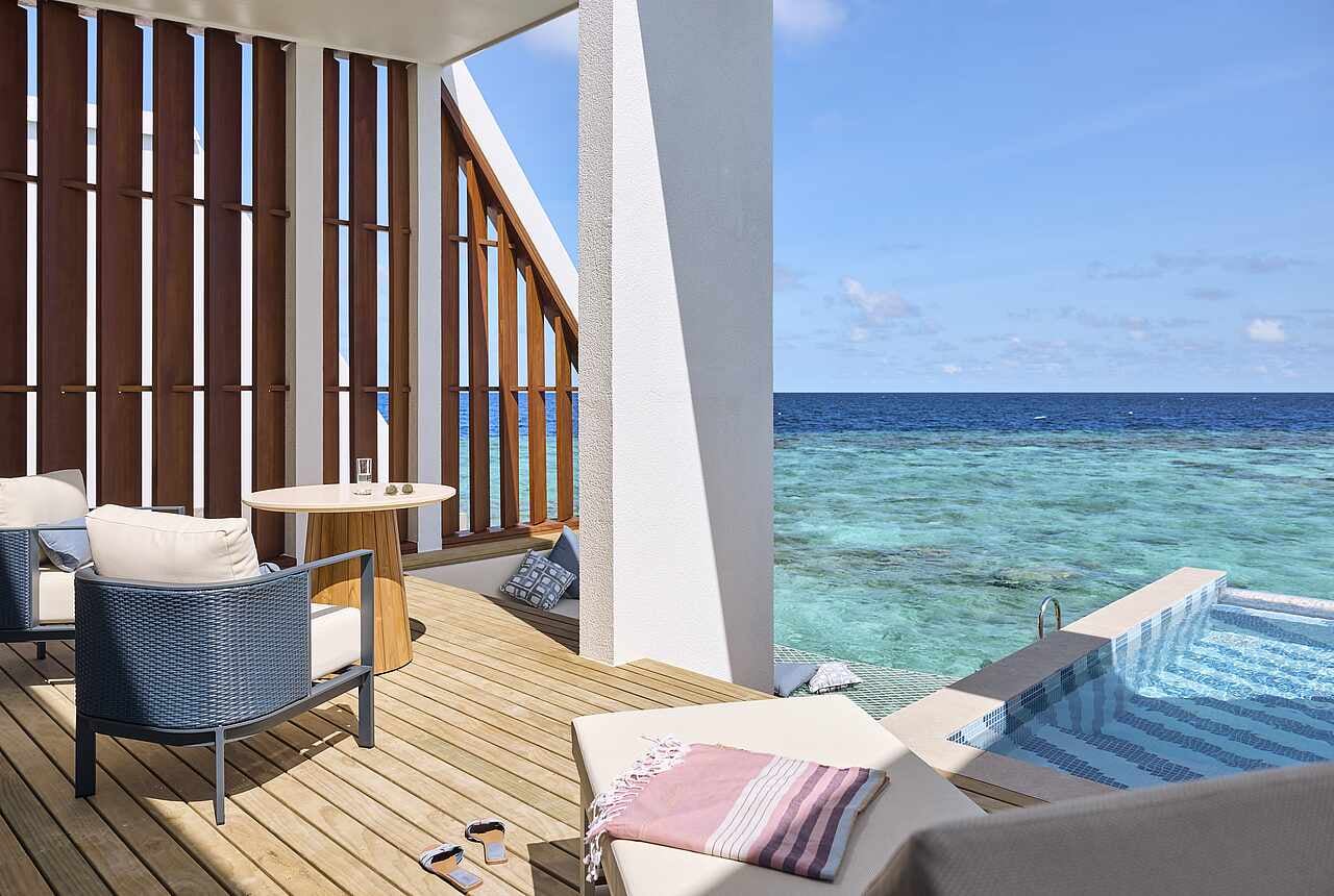 Exclusive Reef Water Villa Pool at Robinson Club Maldives