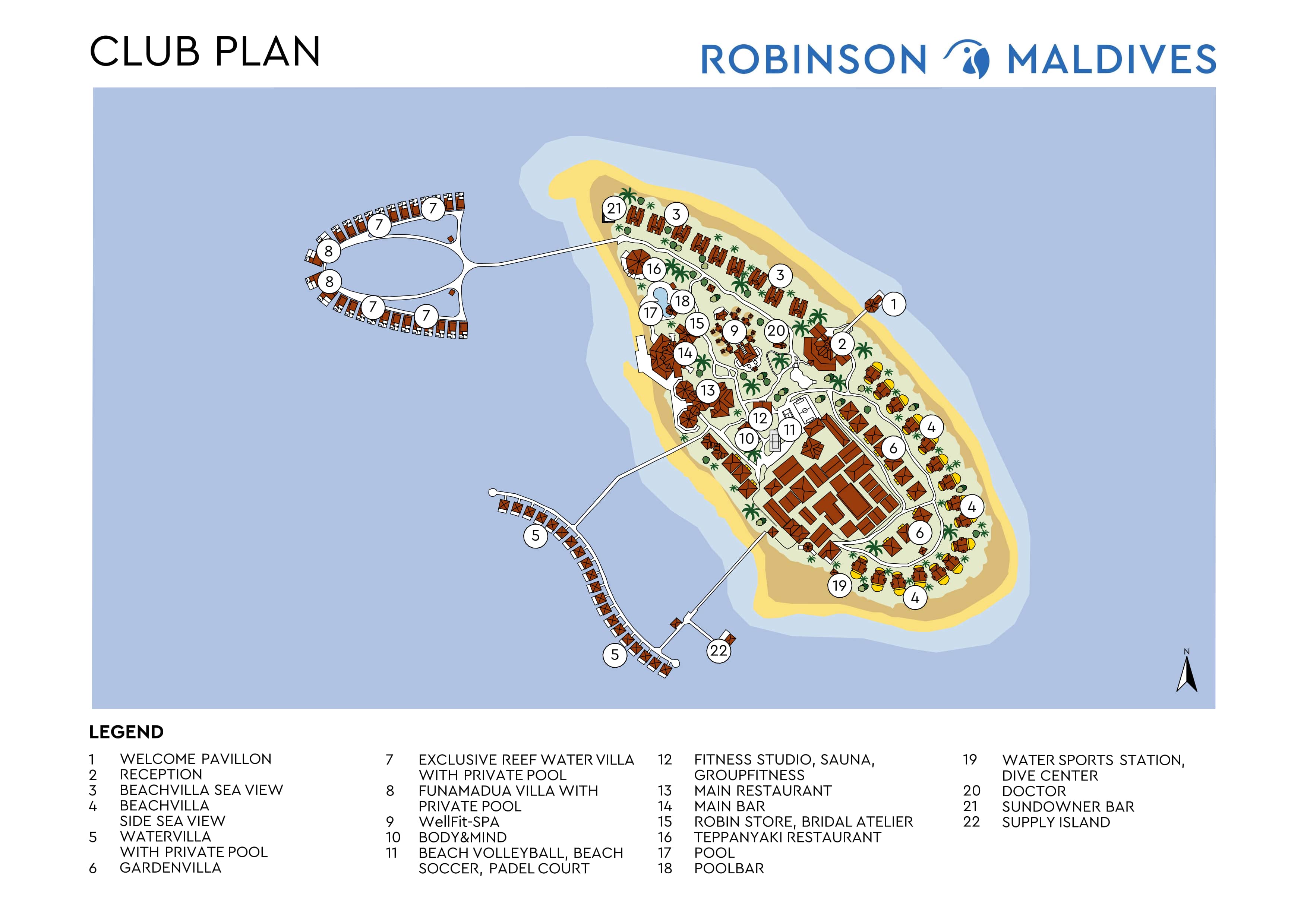 Robinson Club Maldives island map