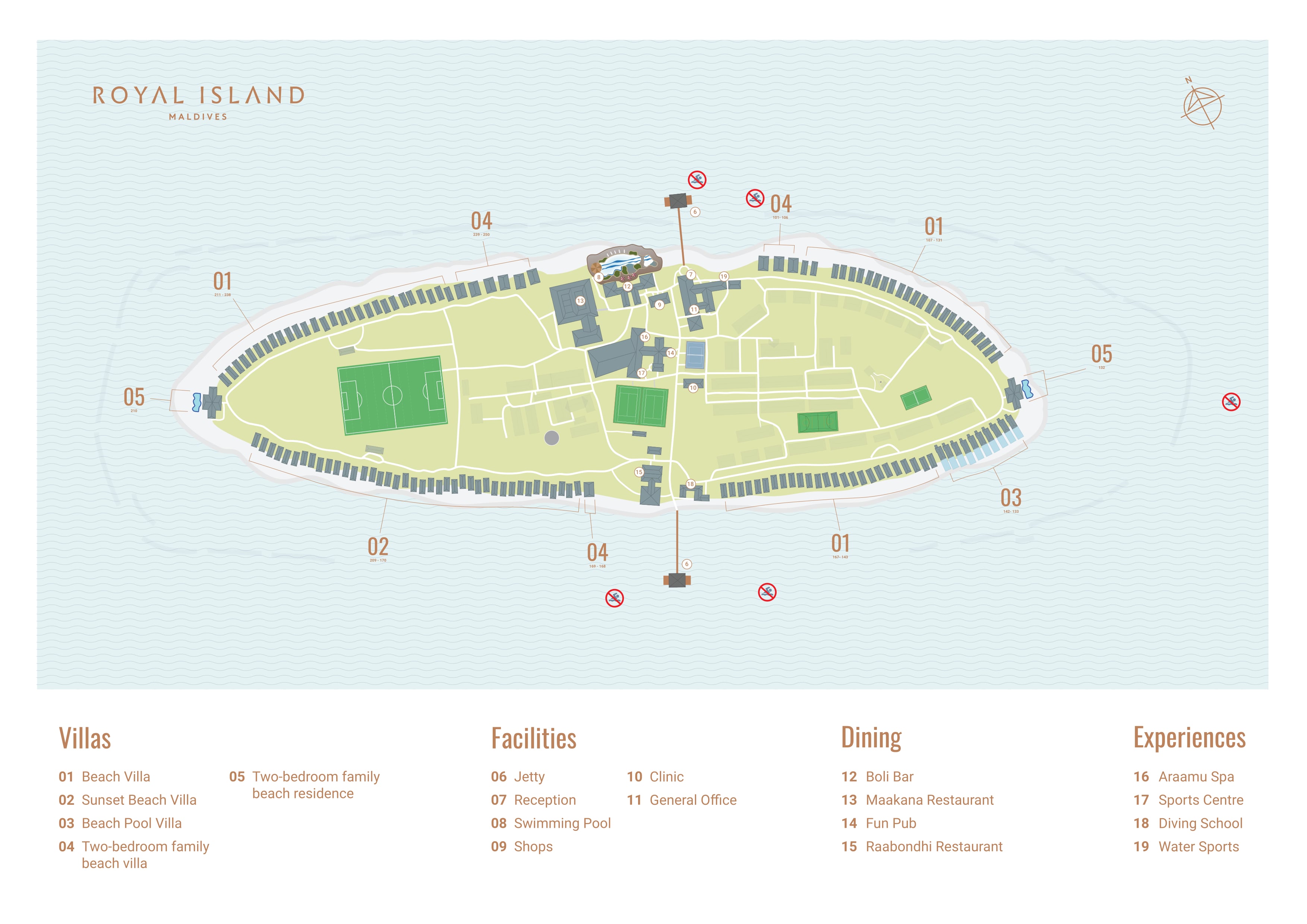 Royal Island Resort & Spa resort map