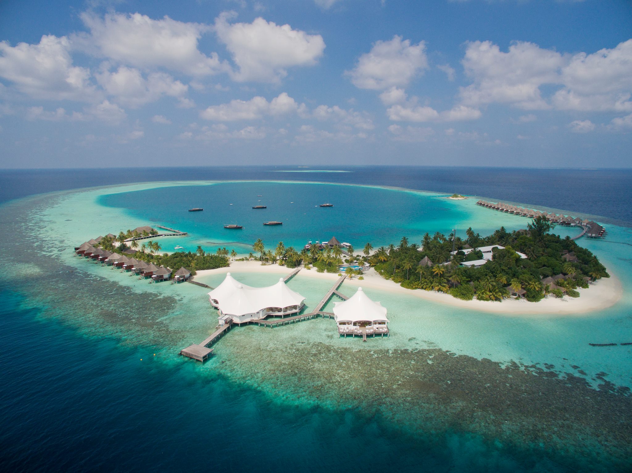 Safari Island Resort Maldives aerial view