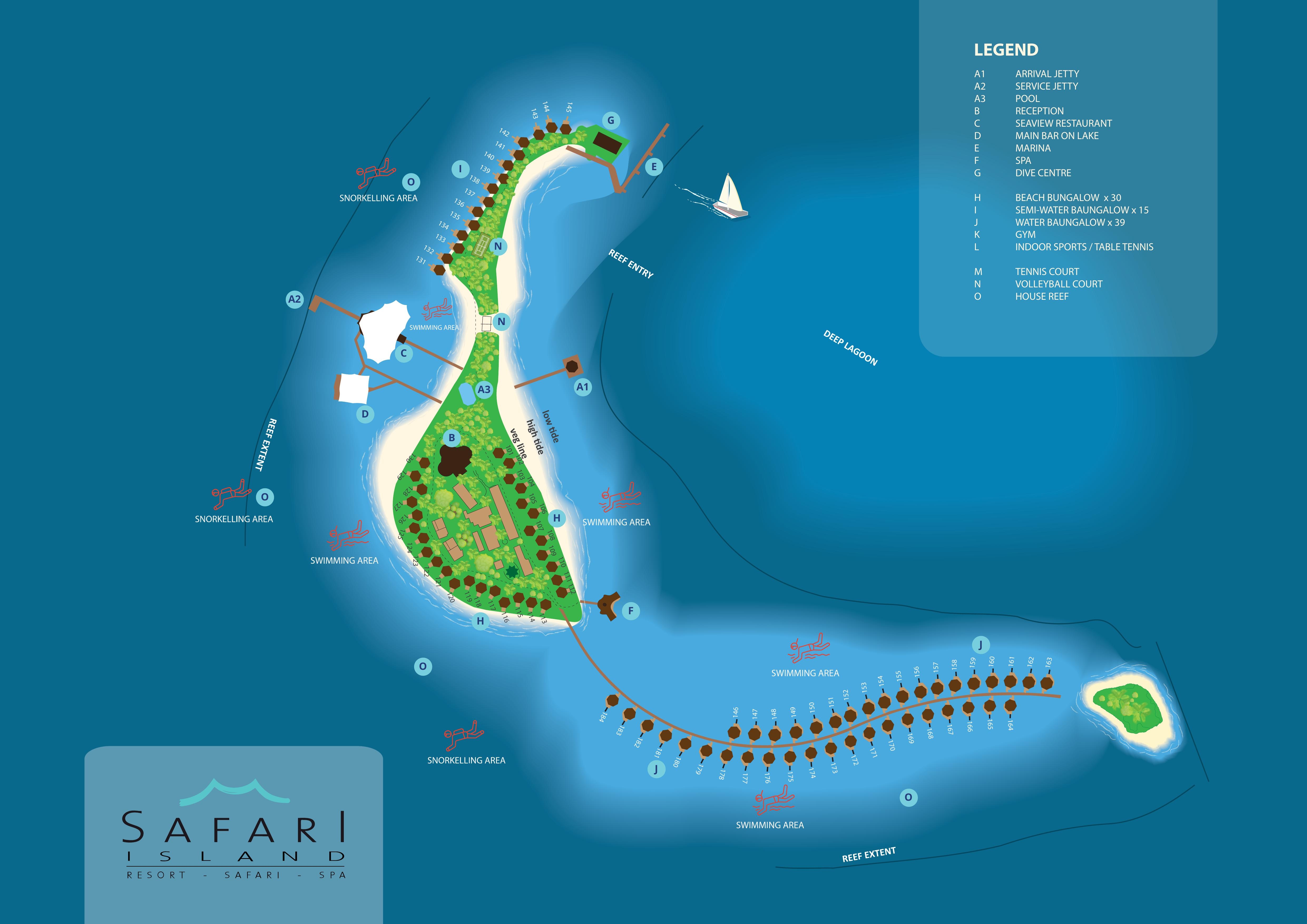 Safari Island Resort island map