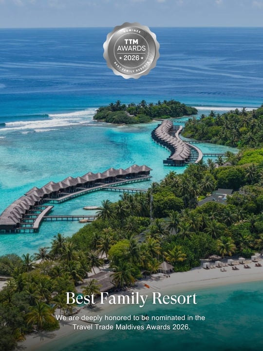 Photo by Sheraton Maldives Full Moon Resort & Spa in Sheraton Maldives Full Moon Resort & Spa with @traveltrademv. May be an image of outdoors and text that says "OMINEC TTM AWARDS 2026 * * FAMILY RES